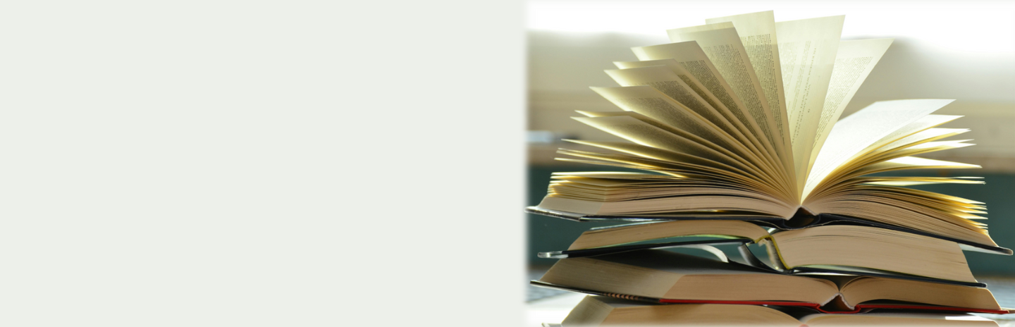 Header - pile of books.